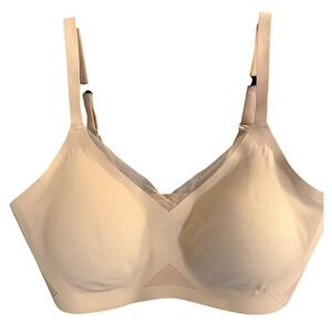NWOT Honeylove CrossOver Bra Women XL Beige Wireless Support Stretch Comfort